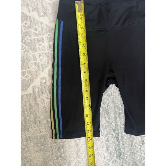 Rue 21 black Biker Shorts Rainbow Stripes Comfortable Active Wear Extra Small - Picture 2 of 4